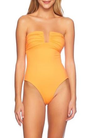 Susana Monaco Wired Strapless One-Piece Swimsuit in Nectarine at Nordstrom Rack, Size Medium
