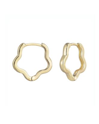 Adornia Adornia 14K Plated Flower Shaped Hoop Earrings