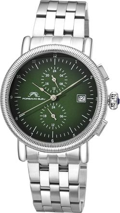 Porsamo Bleu Valor Multifunction Stainless Steel Silver Tone and Green Mens Watch 1381FVAS