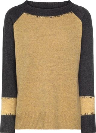 Elena Miro Truien & Vesten, Dames, Veelkleurig, S, Wol, Trui met ronde hals