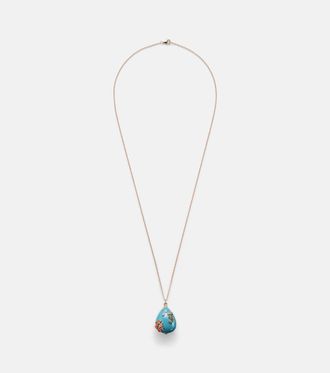 Yvonne L&eacute;on Yvonne L&eacute;on Collana Pendentif LOcean in oro 9kt con turchesi, diamanti e pietre preziose