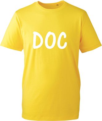 Generic Seven 7 Dwarfs T-Shirt, Happy Costume Funny DOC Dopey Bashful Unisex Kids Adults Top (Yellow(DOC), 2XL)