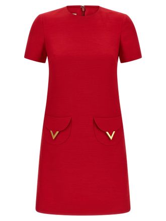 Valentino Garavani Multicolor Virgin Wool Short Womens Dress