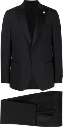 Lardini Completo due pezzi monopetto - Heren - Business pakken - Zwart - M - Wol - Kostuums