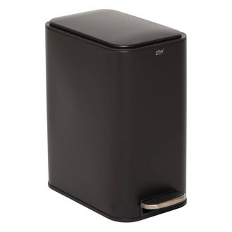 5five Simply Smart Cubo De Basura Rectangular Y Estrecho Con Pedal Delta, 20 L, Negro - 5five