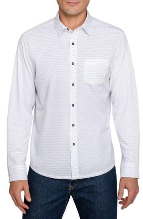 W.R.K Slim Fit Micro Geo Reworked Cotton Button-Up Shirt in White at Nordstrom, Size Xx-Large