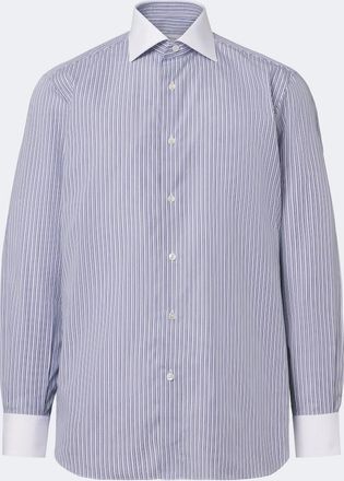 Brioni William striped cotton poplin shirt