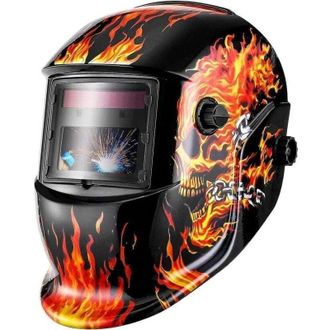OEM M&aacute;scara De Soldadura Tipo Calavera Con Enfoque Variable Oscuro Y Filtro Lcd De Oscurecimiento Autom&aacute;tico Para Soldadoras Arc Tig Mig -crezuo