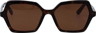 Alexander McQueen Geometrische Zonnebril - unisex - Zonnebrillen - Bruin - 54 MM - Nylon - Accessoires