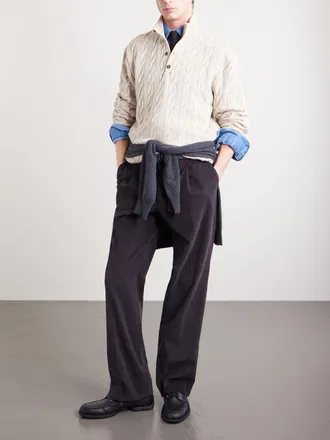 Ralph Lauren Purple Label Cable-Knit Cashmere Sweater