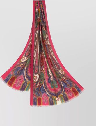 Etro fringed paisley scarf in lightweight fabric