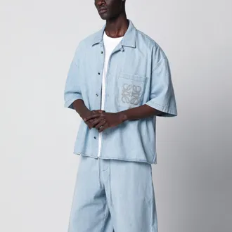 Loewe Washed blue denim short-sleeve shirt
