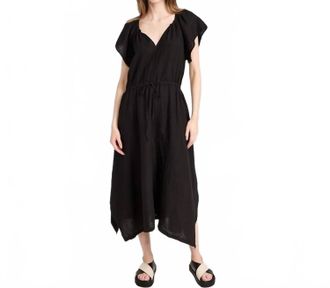 Velvet Debbie Woven Linen Dress In Black