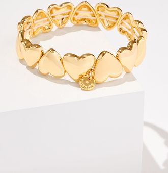 Talbots Soft Hearts Stretch Bracelet - Gold - 001 Talbots