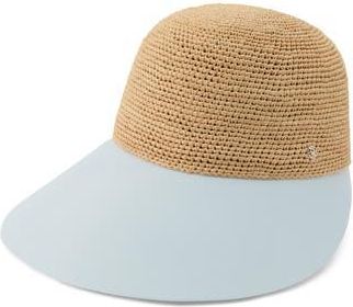 Helen Kaminski Raffia & Cotton Baseball Cap in Natural/Breeze at Nordstrom Rack