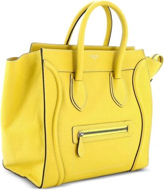 Celine Borsa tote Luggage mini in pelle martellata - Giallo