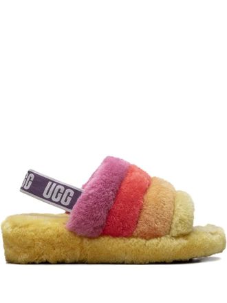 UGG rainbow strap shoes - women - Sheep Skin/Shearling/Sheep Skin/Shearling/Rubber - 7 - Yellow