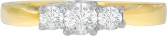 House of Brilliance 14K Two-Toned Gold 1/2 CTTW Round-cut Diamond Ring in Yellow at Nordstrom, Size 6.75