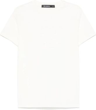 Karl Lagerfeld slogan-embossed T-shirt - Neutrals