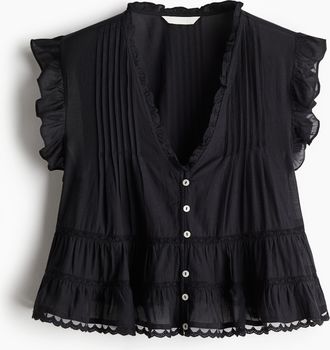 H&M Bluse mit Biesen - Schwarz