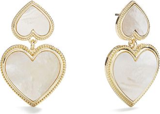 BaubleBar Kimberly Faux Pearl Heart Drop Earrings in White at Nordstrom