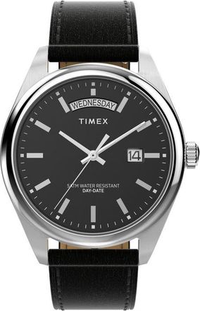 Timex Legacy Leather Strap Watch, 41mm in Black at Nordstrom