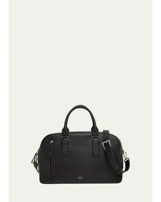 Tom Ford Mens Grained Leather Weekender Bag