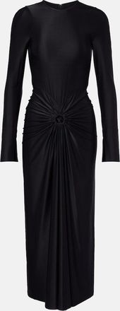 Victoria Beckham Frances gathered jersey midi dress