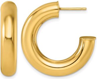 Diamond2Deal 14K Yellow Gold Polished Small Hollow C-Hoop Earrings