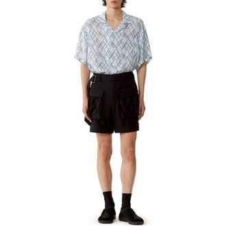 Lanvin Printed Flowy Shirt in Blue at Nordstrom, Size 39 Eu