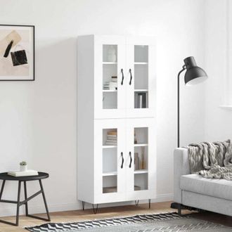 vidaXL Credenza Bianca 69,5x34x180 cm in Legno Multistrato - Vidaxl