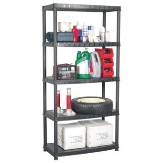 vidaXL Vidaxl Scaffale A 5 Ripiani Nero 85x40x185 Cm In Plastica