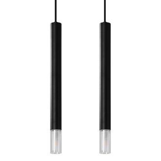 Sollux Lighting L&aacute;mpara de techo negro acero, vidrio alt. 120 cm