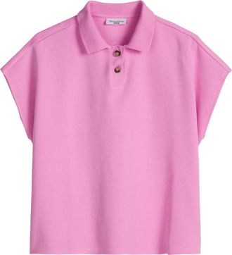 Marc O'Polo Denim Poloshirt MARC OPOLO DENIM, Damen, Gr. L, pale bubblegum, Jersey, Obermaterial: 100% Baumwolle, relaxed fit normal, Shirts Poloshirt, &auml;rmellos wide au