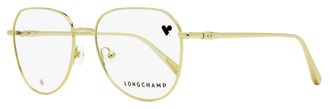 Longchamp Womens Geometric Oval Eyeglasses LO2161 714 Gold 53mm