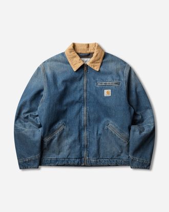 Carhartt Work in Progress Men s OG Detroit Jacket Blue / Dusty H Brown (Dark Used Wash)