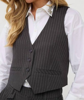 Esqualo Pinstripe Vest In Grey