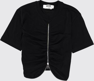 Msgm T-shirts in cotone con zip Msgm