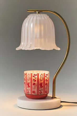Anthropologie Light Glass Candle Warmer Lamp