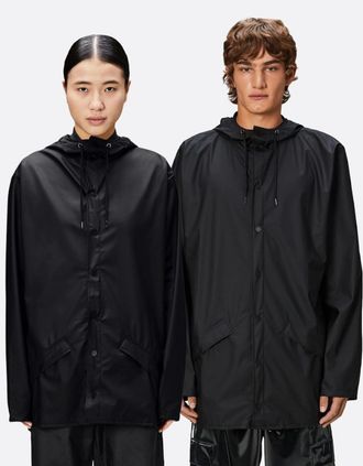 Rains Womens Rains Unisex Jacket - 01 Black - Size: 18/16