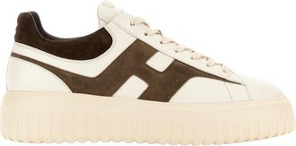 Hogan Ivory H-Stripes Nappa Leather Sneakers
