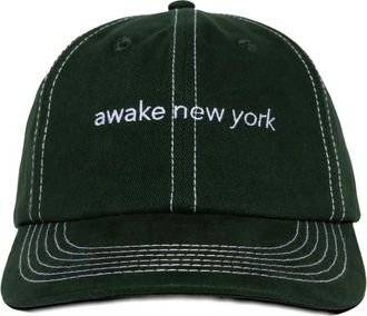 Awake NY logo-embroidered baseball cap - men - Cotton - One Size - Green