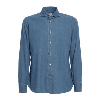 Borriello Cotton Denim Shirt - Heren - Spijkeroverhemden - Blauw - 4XL - Denim - Overhemden