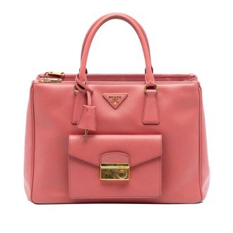 Prada Pre-owned Prada Saffiano Lux Galleria Double Zip Front Pocket Satchel Ladies UYJPE0SO40O31T0H