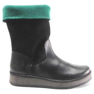 FLY London RULA083FLY Rug Oiled Suede Womens Mid Calf Boots - Black Green - Size:UK 7