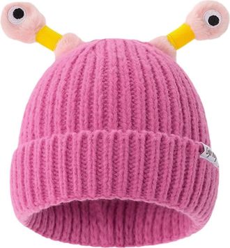 Generic Novelty Knitted Beanie Hats Winter Warm Kids Lighting Beanie Hat with Tentacles Funny Knit Hat Comfortable Soft Winter Headwear for Christmas Families