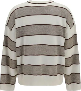 Brunello Cucinelli Womens Beige Wool Oves Aries Sweatshirt Clothing