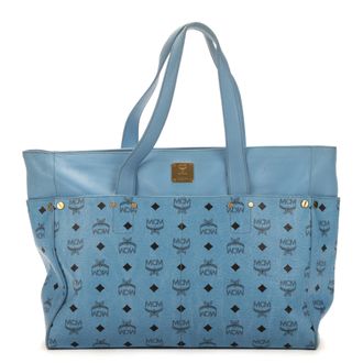MCM Pre-owned Womens Zip Tote Shoulder Bag - Blue - One Size