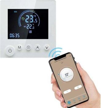 OEM Termostato Inteligente Conectado Para Calentador De Agua, Termostato Wifi Para Calefacci&oacute;n Por Suelo Radiante, Compatible Con Alexa Y Google - Blanco 