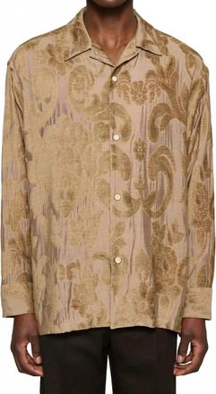CMMN SWDN Ario Long-Sleeve Shirt In Beige Floral